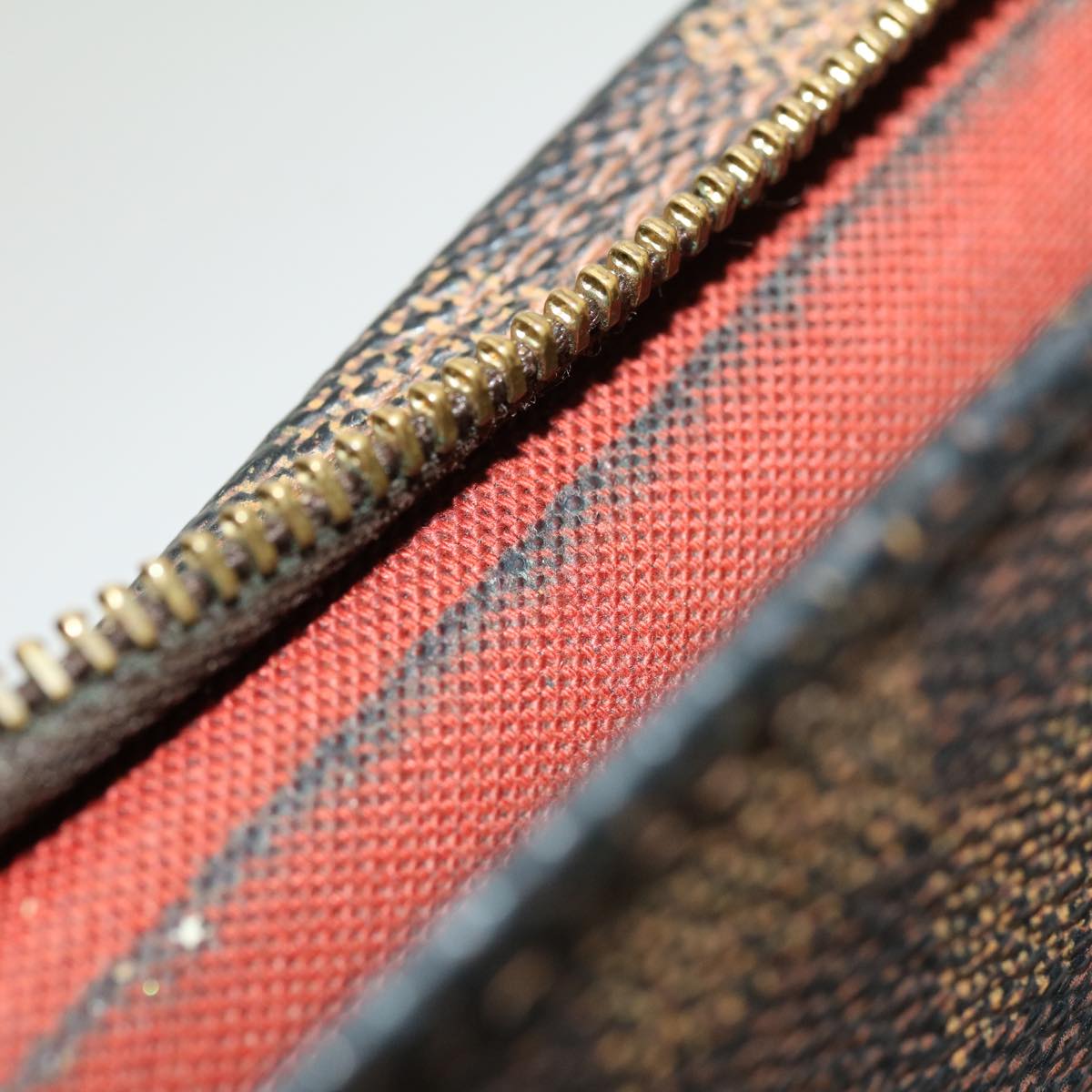 LOUIS VUITTON Damier Ebene Trousse Makeup Hand Pouch N51982 LV tp362