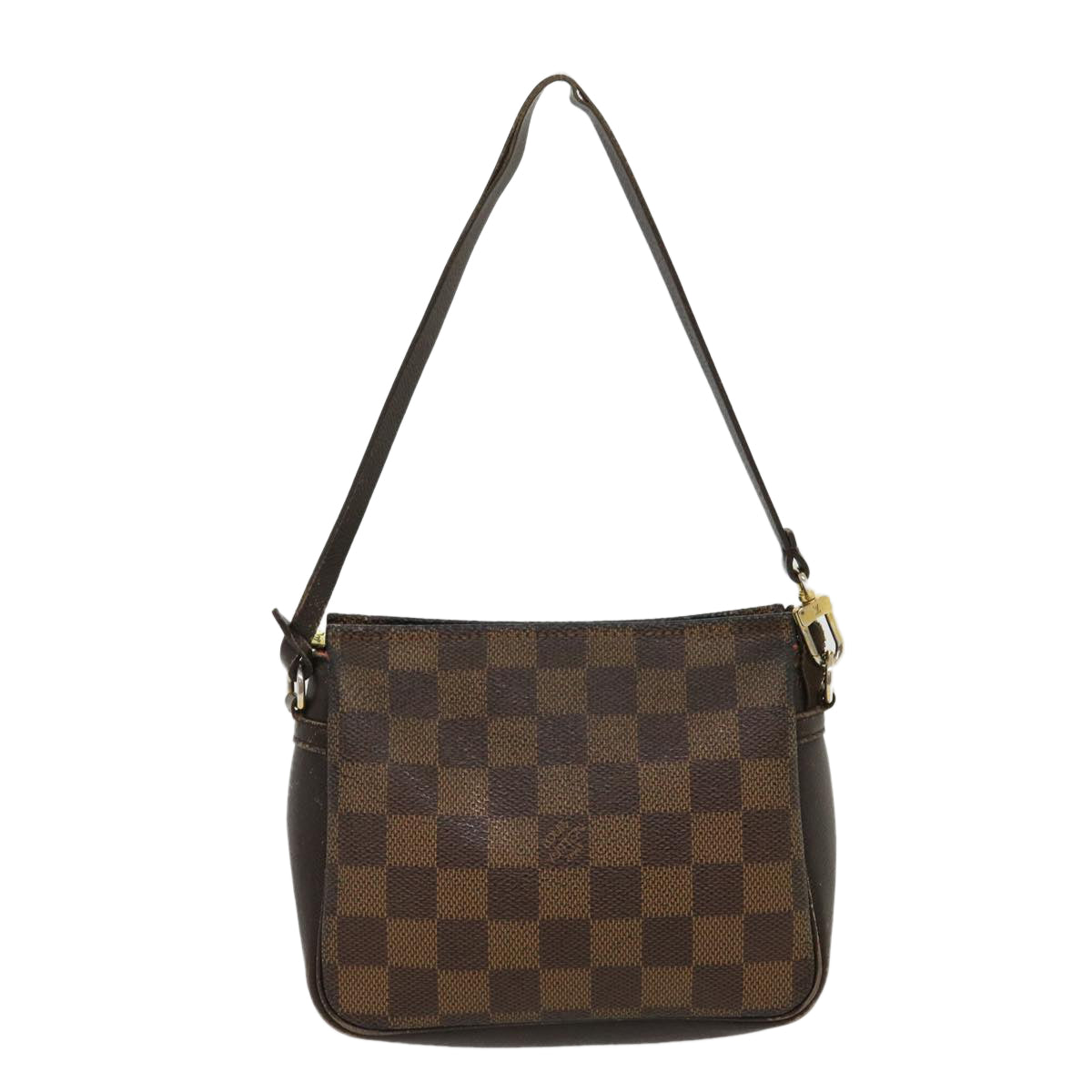 LOUIS VUITTON Damier Ebene Trousse Makeup Hand Pouch N51982 LV tp362