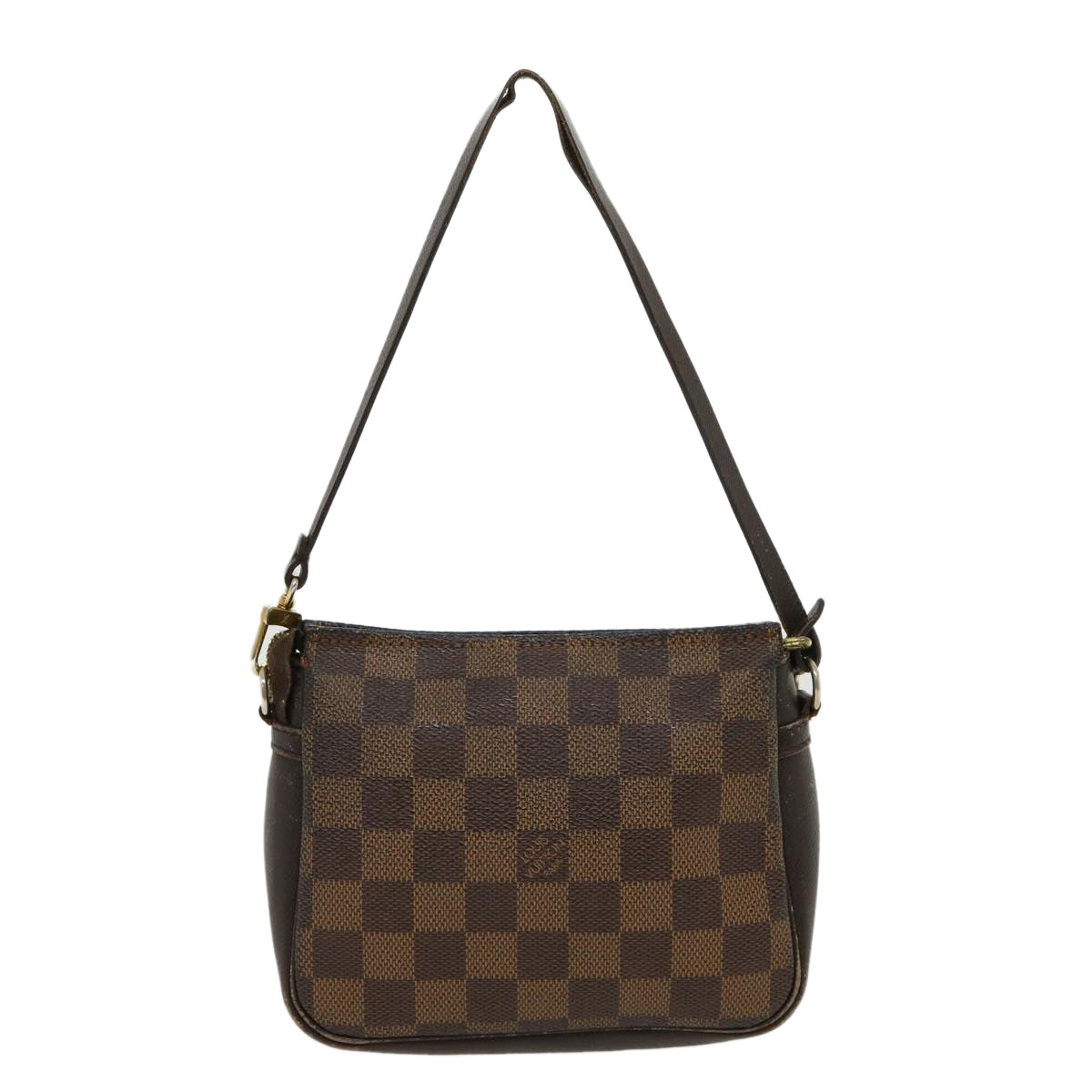 LOUIS VUITTON Damier Ebene Trousse Makeup Hand Pouch N51982 LV tp362