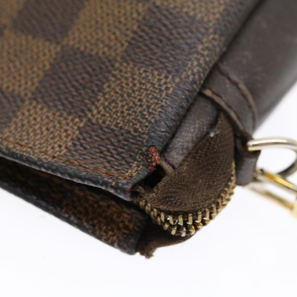 LOUIS VUITTON Damier Ebene Trousse Makeup Hand Pouch N51982 LV tp362