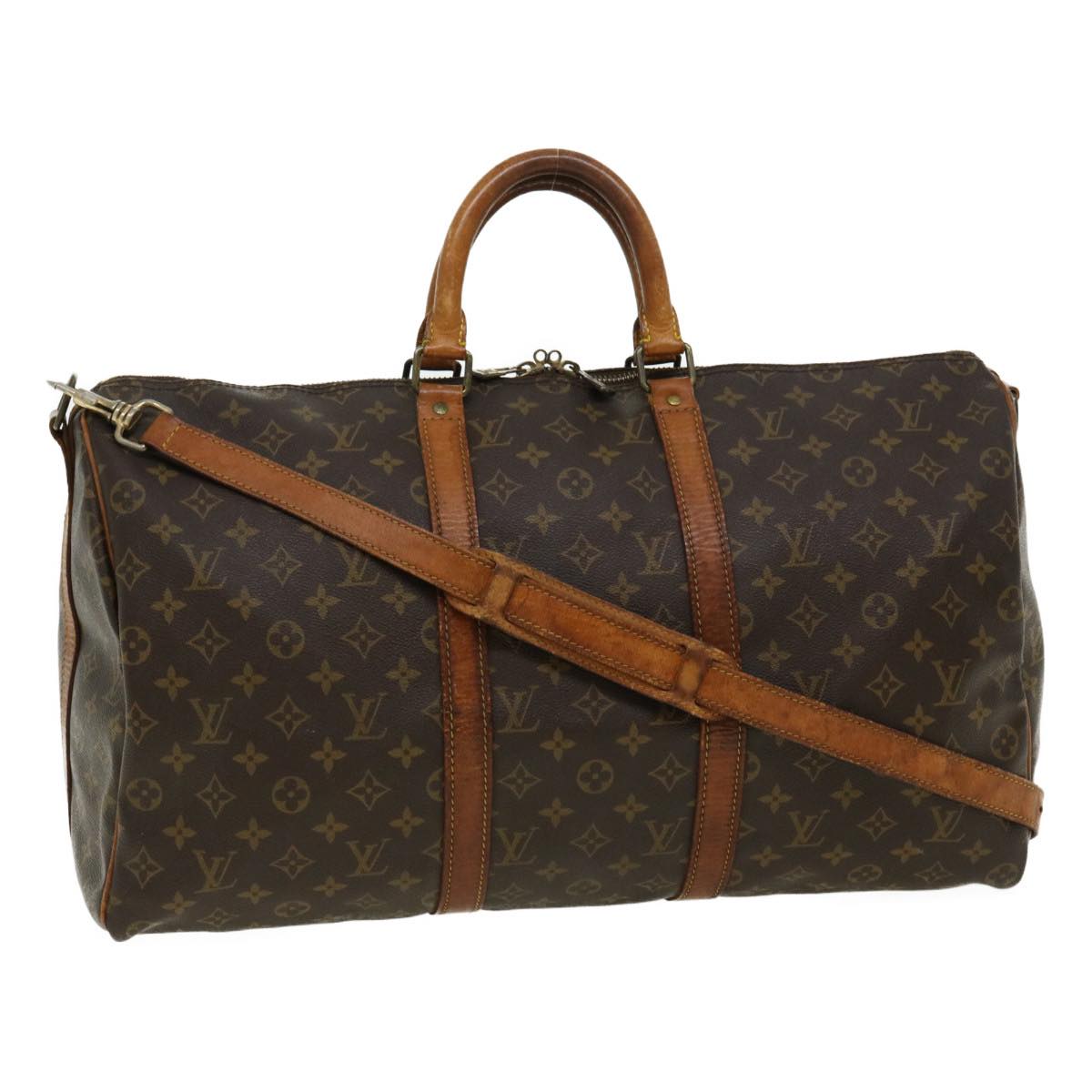 LOUIS VUITTON Monogram Keepall Bandouliere 50 Boston Bag M41416 LV tp377