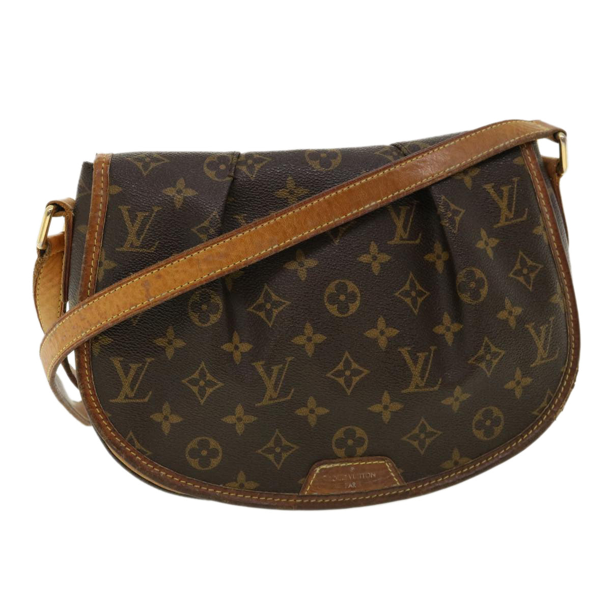 LOUIS VUITTON Monogram Menilmontant PM Shoulder Bag M40474 LV tp487