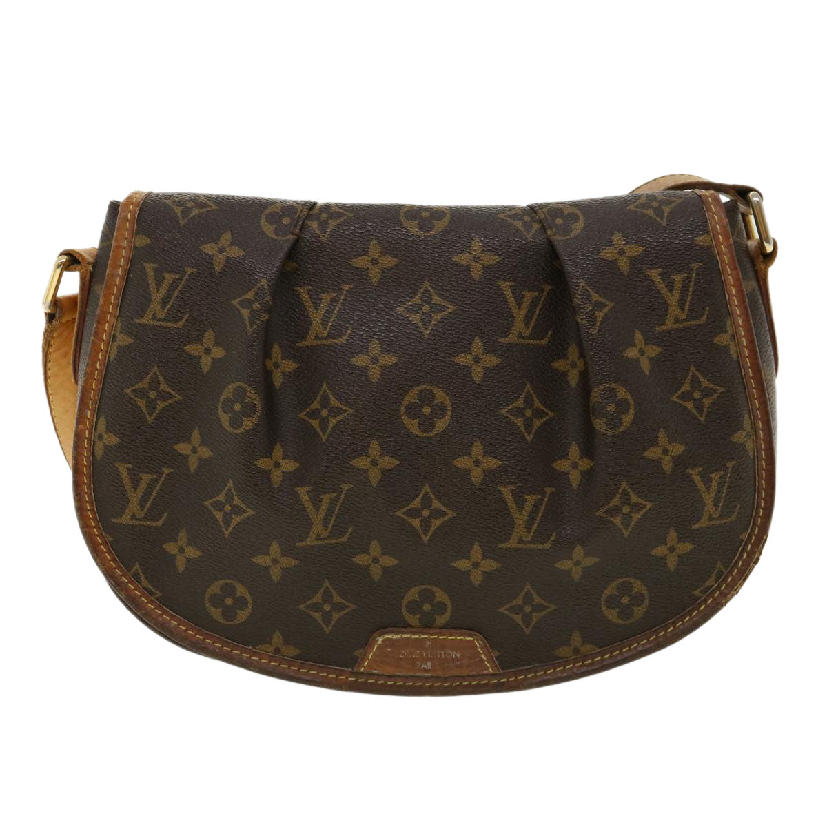 LOUIS VUITTON Monogram Menilmontant PM Shoulder Bag M40474 LV tp487