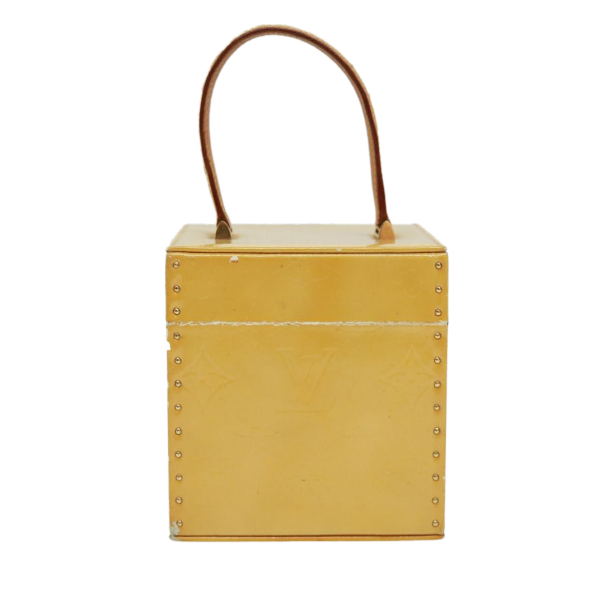 LOUIS VUITTON Monogram Vernis Bleecker Cosmetic Pouch Beige M91002 tp501