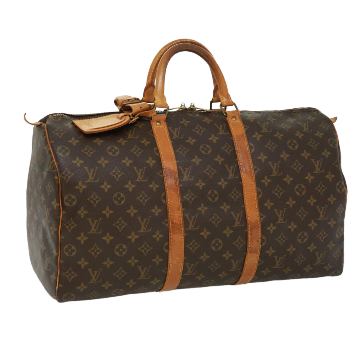 LOUIS VUITTON Monogram Keepall 50 Boston Bag M41426 LV tp538