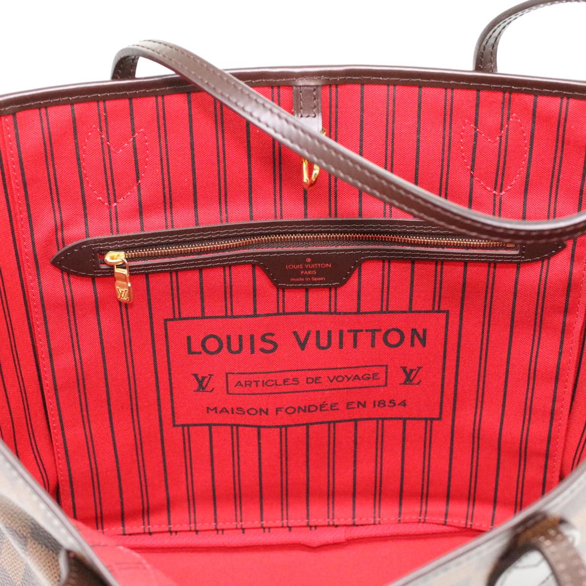LOUIS VUITTON Damier Ebene Neverfull MM Tote Bag N51105 LV ai684SA