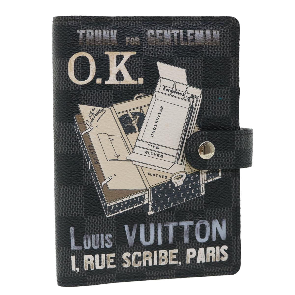 LOUIS VUITTON Damier Graphite Agenda PM Day Planner Cover R21079 LV tp590