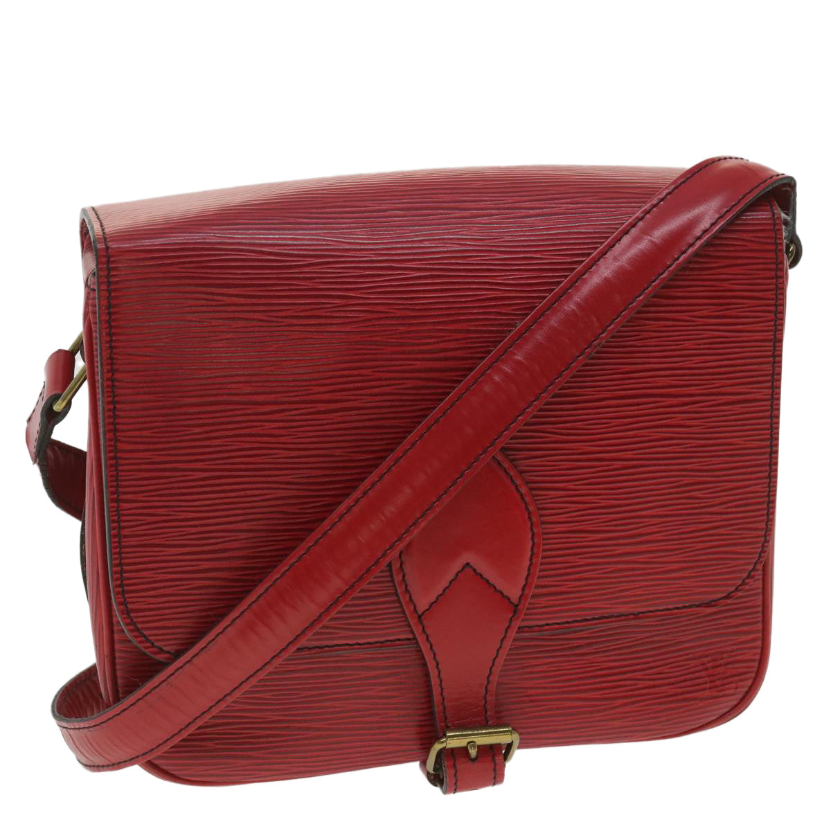 LOUIS VUITTON Epi Cartouchiere MM Shoulder Bag Red M52247 LV tp610
