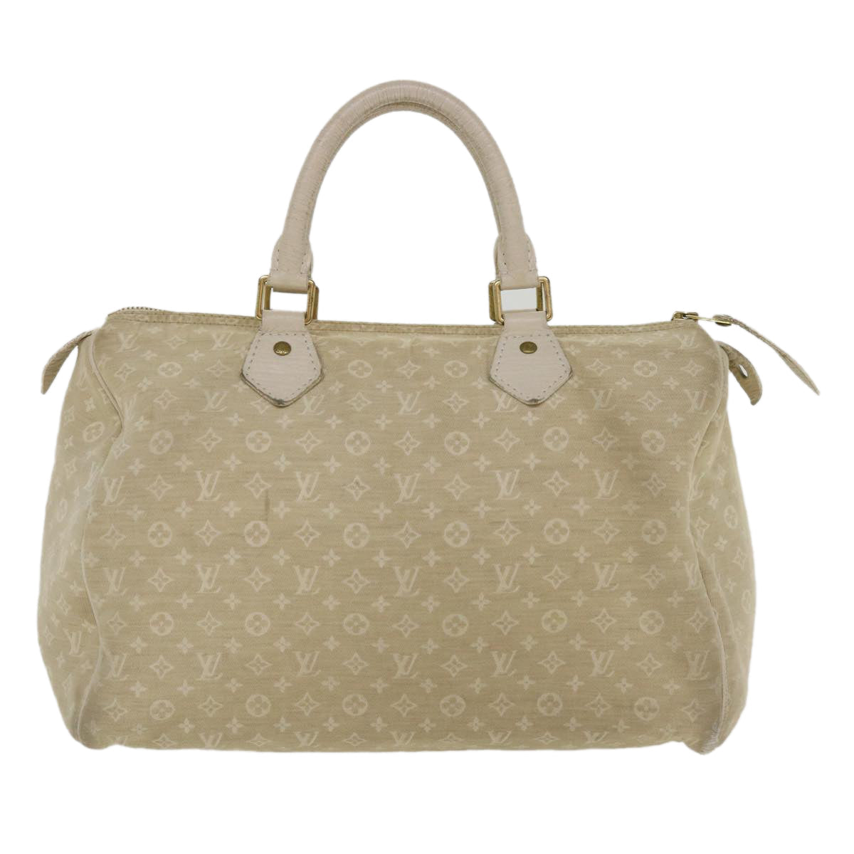 LOUIS VUITTON Monogram Mini Lin Speedy 30 Hand Bag White M95319 LV tp613
