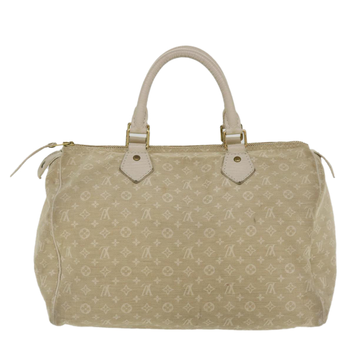 LOUIS VUITTON Monogram Mini Lin Speedy 30 Hand Bag White M95319 LV tp613
