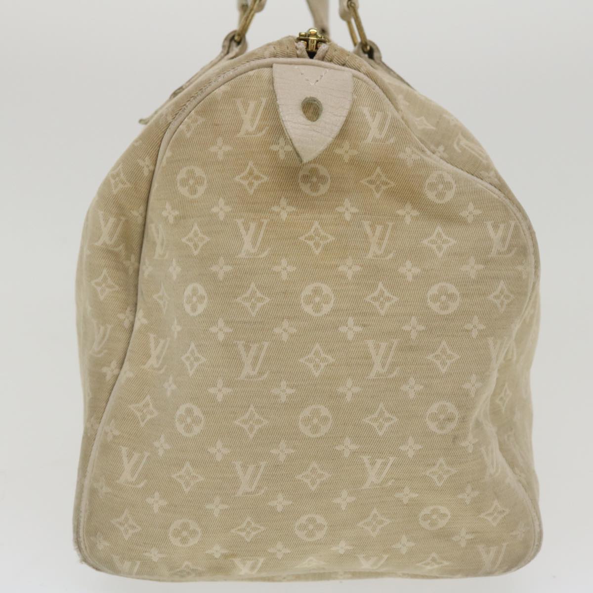 LOUIS VUITTON Monogram Mini Lin Speedy 30 Hand Bag White M95319 LV tp613