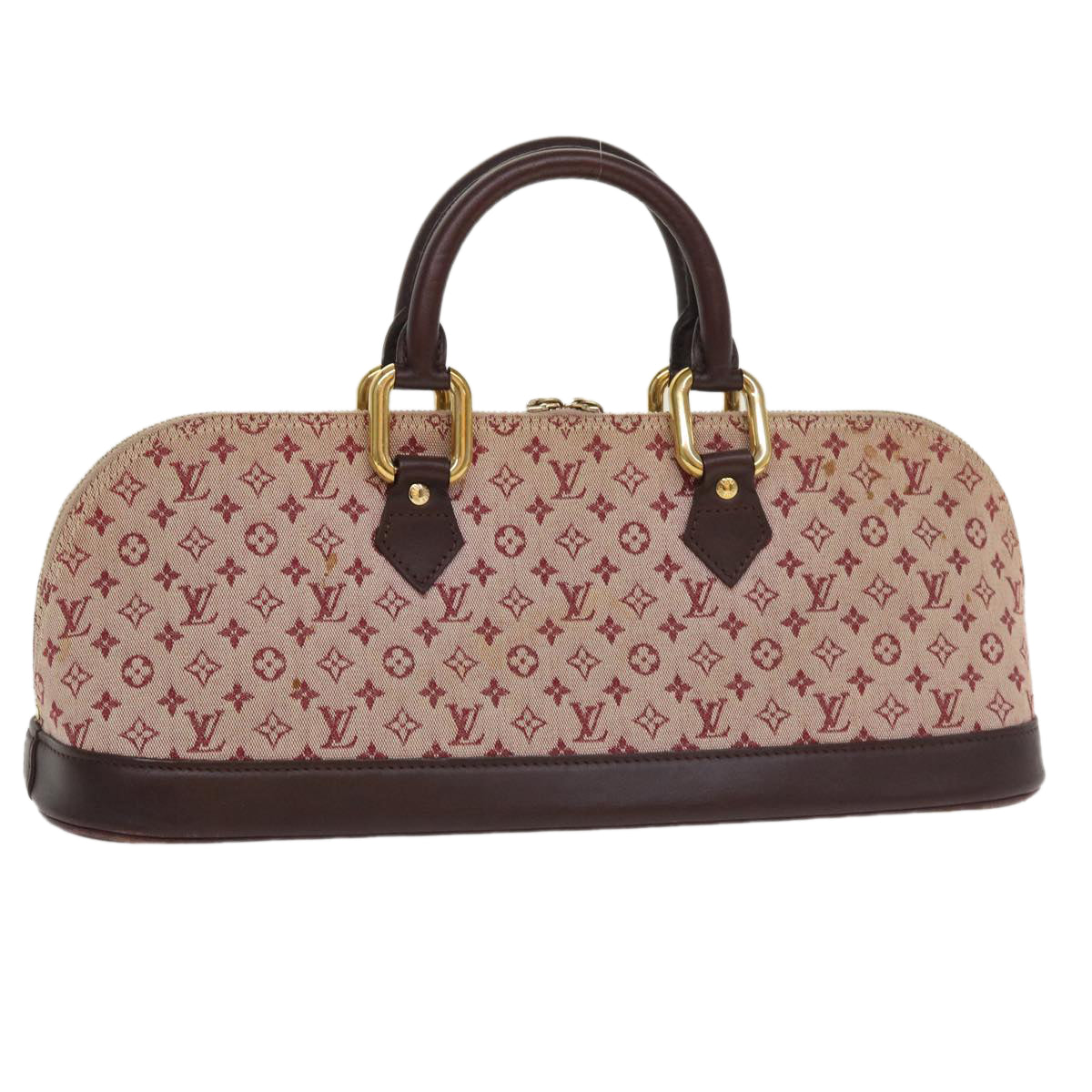 LOUIS VUITTON Monogram Mini Alma Long Hand Bag Red M92207 LV tp631