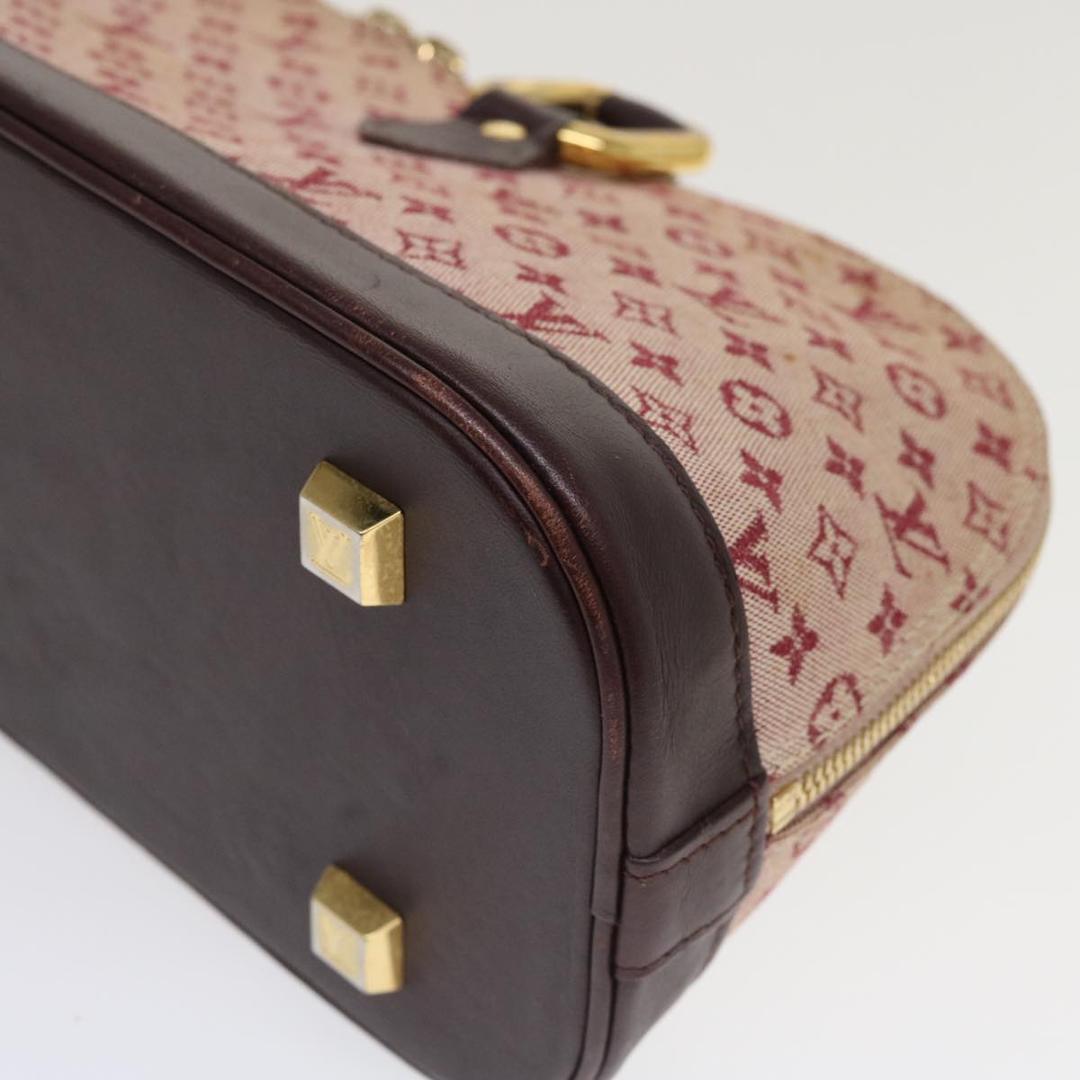 LOUIS VUITTON Monogram Mini Alma Long Hand Bag Red M92207 LV tp631
