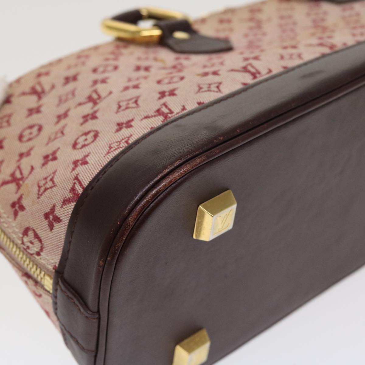 LOUIS VUITTON Monogram Mini Alma Long Hand Bag Red M92207 LV tp631