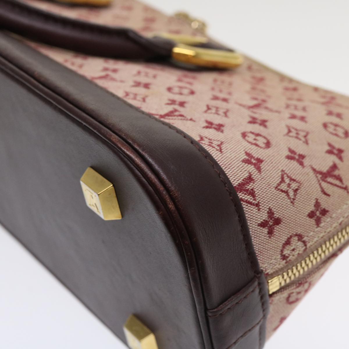 LOUIS VUITTON Monogram Mini Alma Long Hand Bag Red M92207 LV tp631