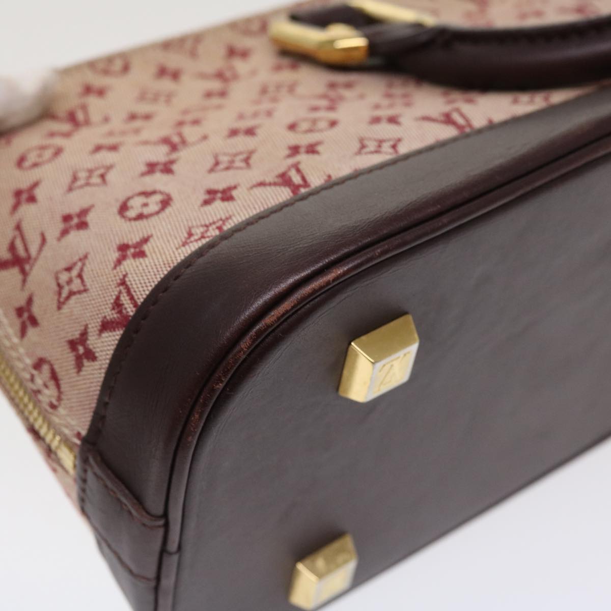 LOUIS VUITTON Monogram Mini Alma Long Hand Bag Red M92207 LV tp631