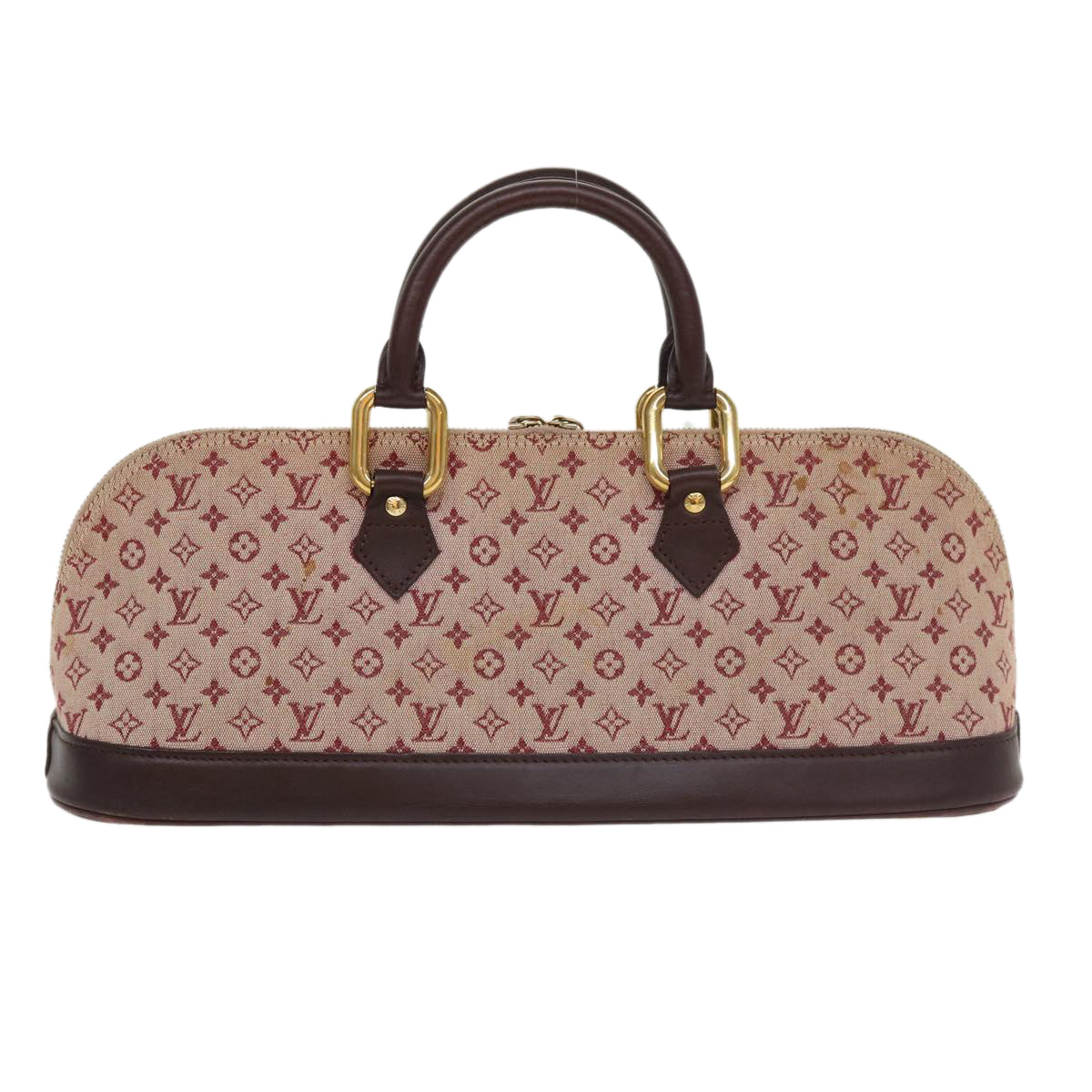 LOUIS VUITTON Monogram Mini Alma Long Hand Bag Red M92207 LV tp631