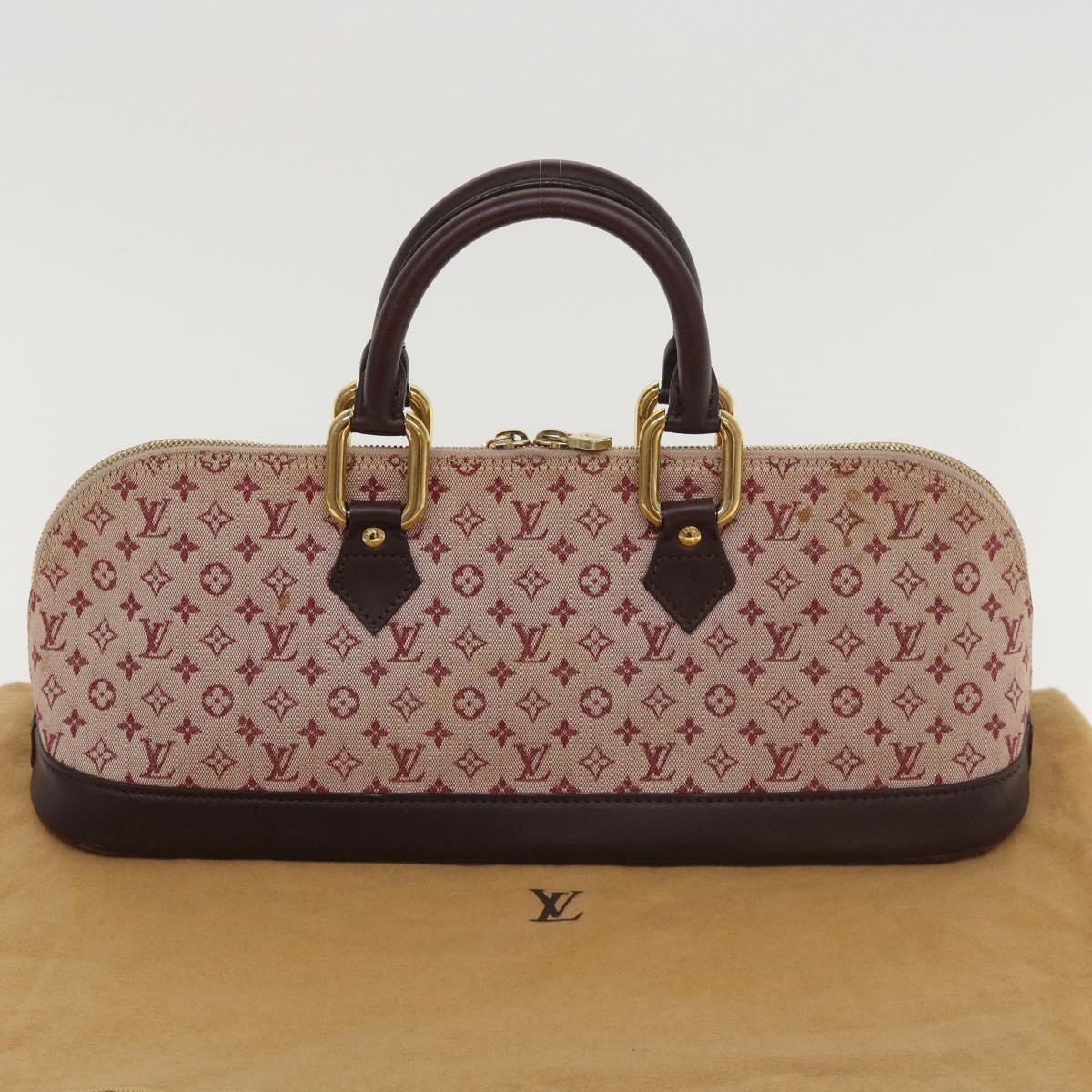 LOUIS VUITTON Monogram Mini Alma Long Hand Bag Red M92207 LV tp631