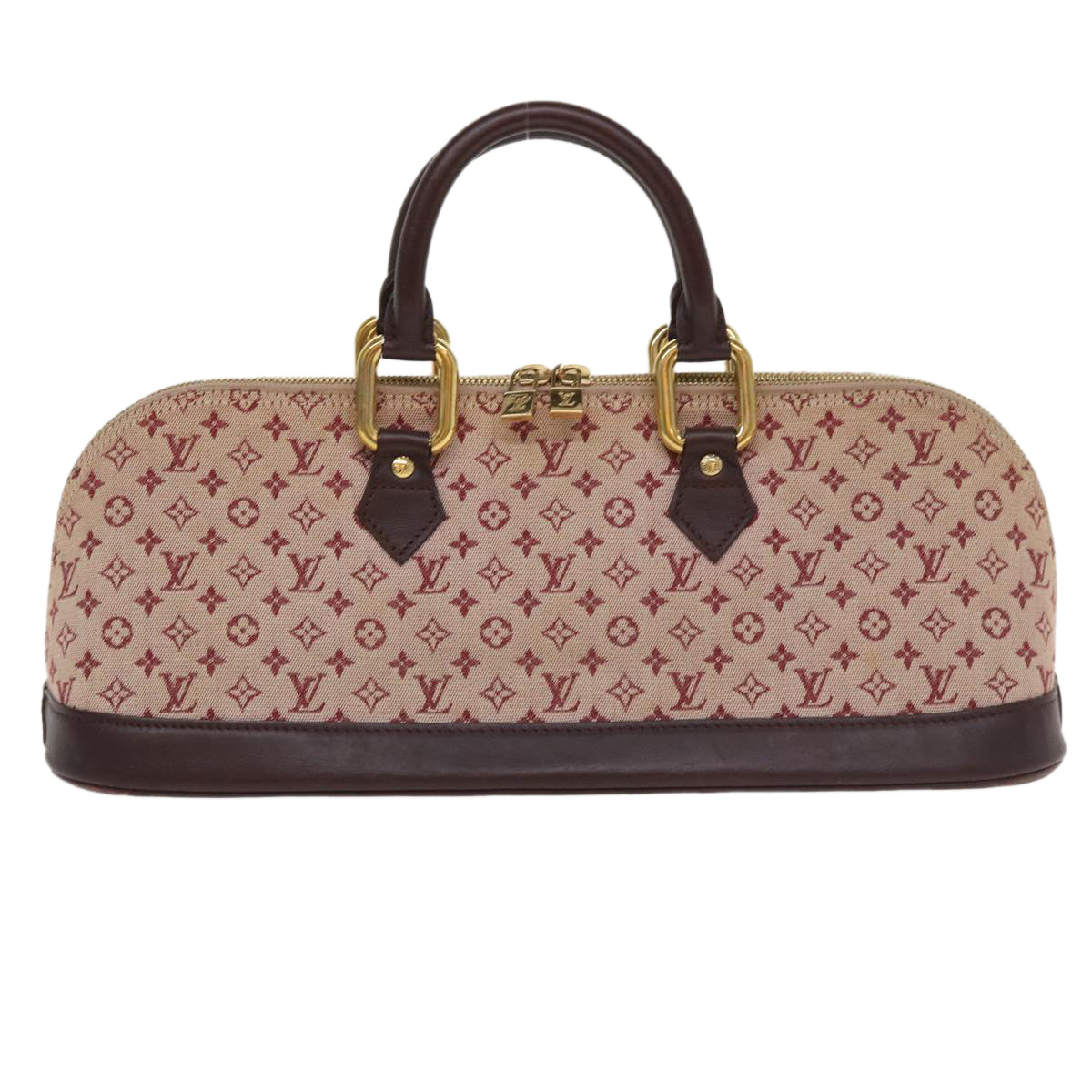 LOUIS VUITTON Monogram Mini Alma Long Hand Bag Red M92207 LV tp631