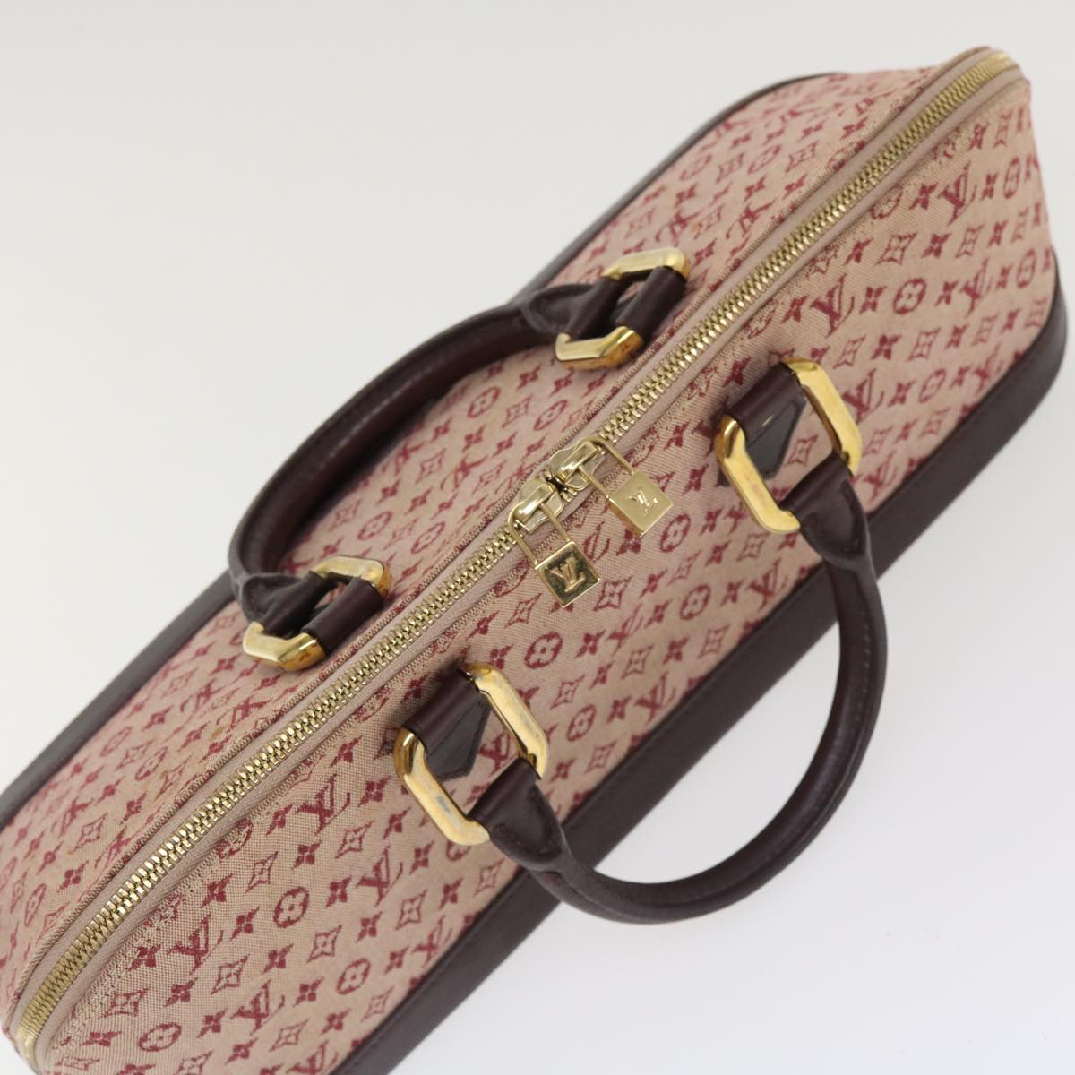LOUIS VUITTON Monogram Mini Alma Long Hand Bag Red M92207 LV tp631