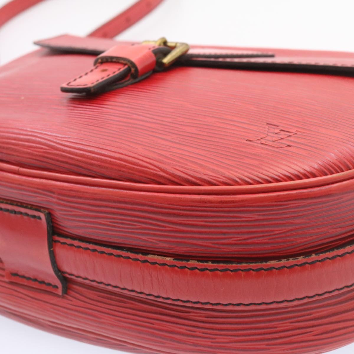 LOUIS VUITTON Epi June Feuille Shoulder Bag Red M52157 LV ts022