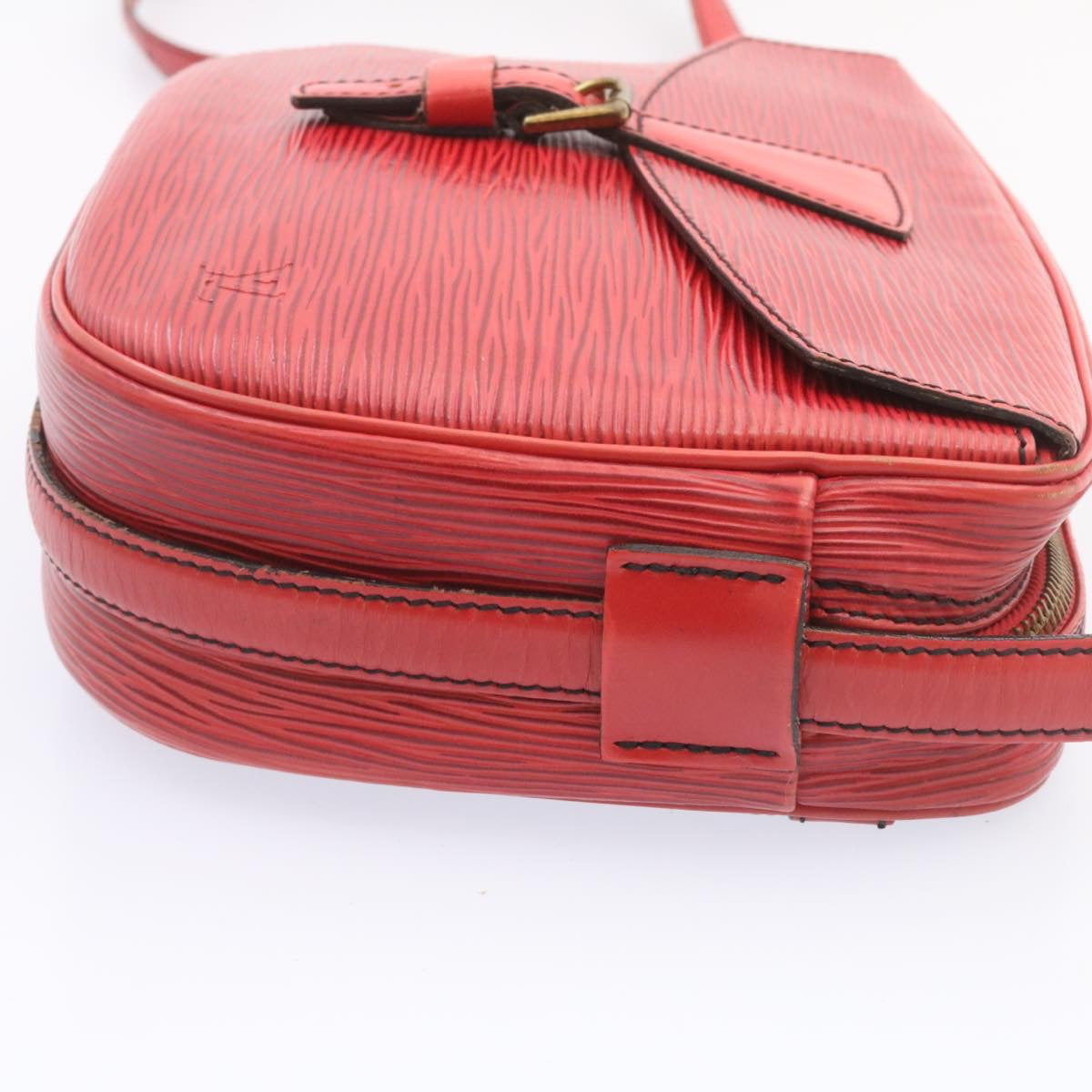 LOUIS VUITTON Epi June Feuille Shoulder Bag Red M52157 LV ts022