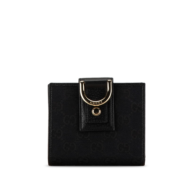 Luxury Gucci Trending 2025 GG Canvas Abby Line Bifold Wallet Black