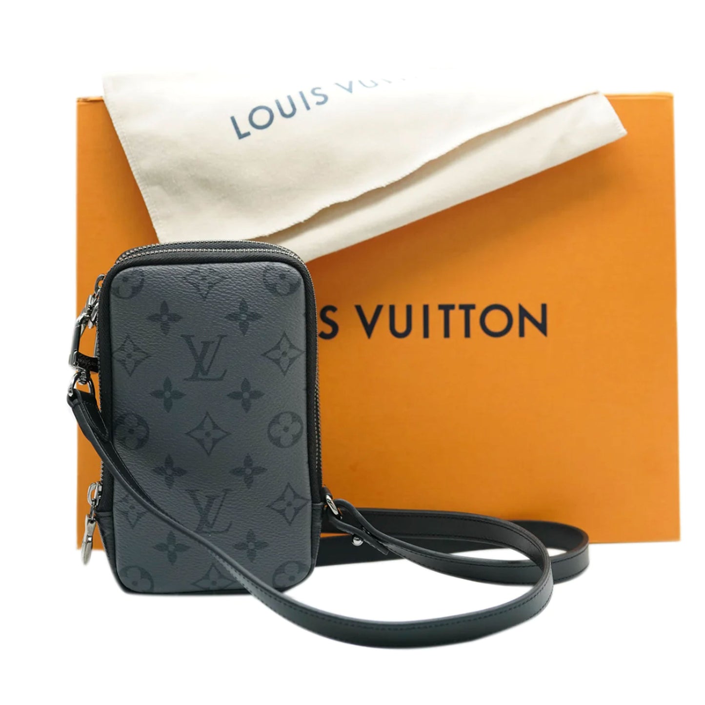 Louis Vuitton Reverse Monogram Eclipse Canvas Double Phone Pouch NM
