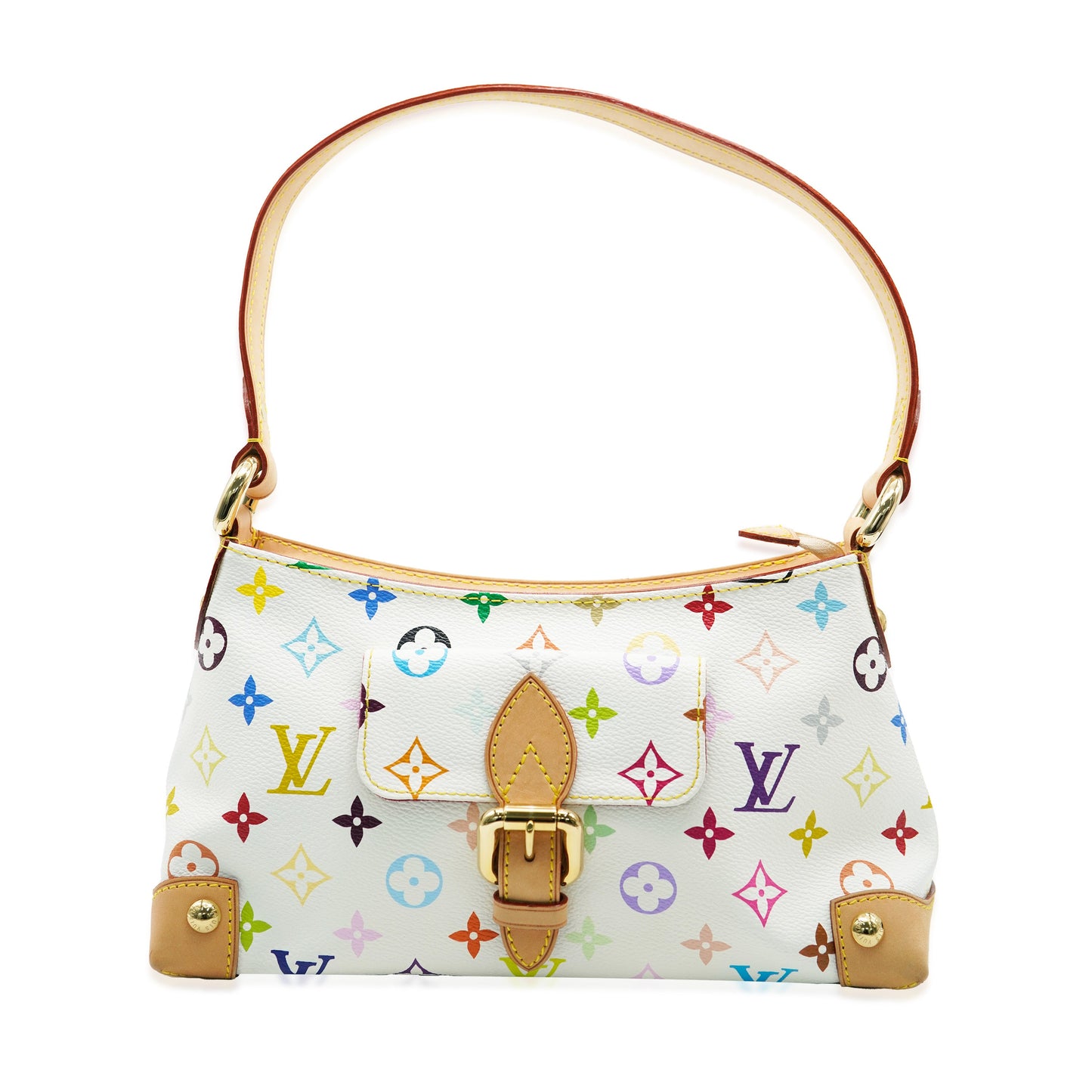 Louis Vuitton White Multicolor Monogram Canvas Eliza