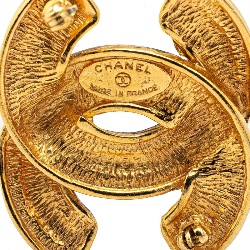 Chanel Vintage Matelasse Coco Mark Brooch Gold