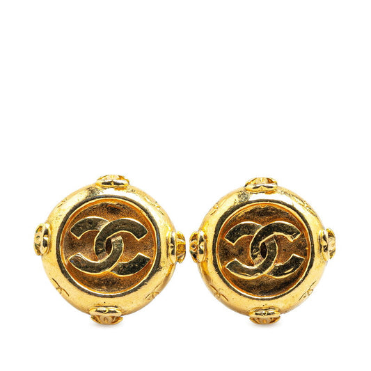 Chanel Vintage Coco Mark Round Earrings
