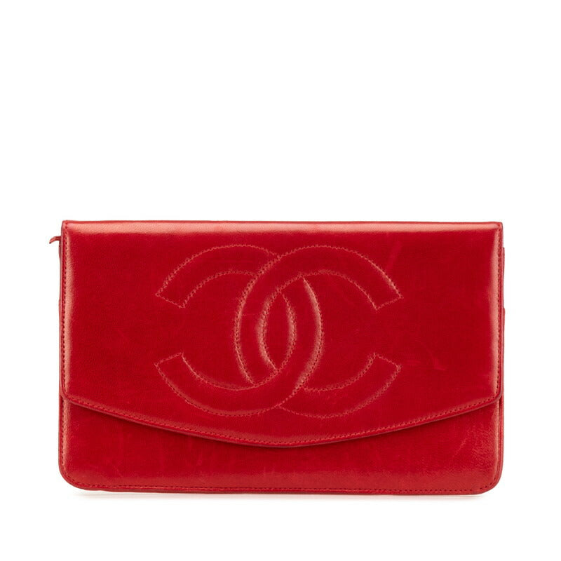 Chanel Coco Mark Leather Long Wallet