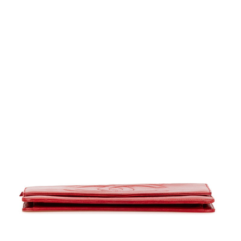 Chanel Coco Mark Leather Long Wallet