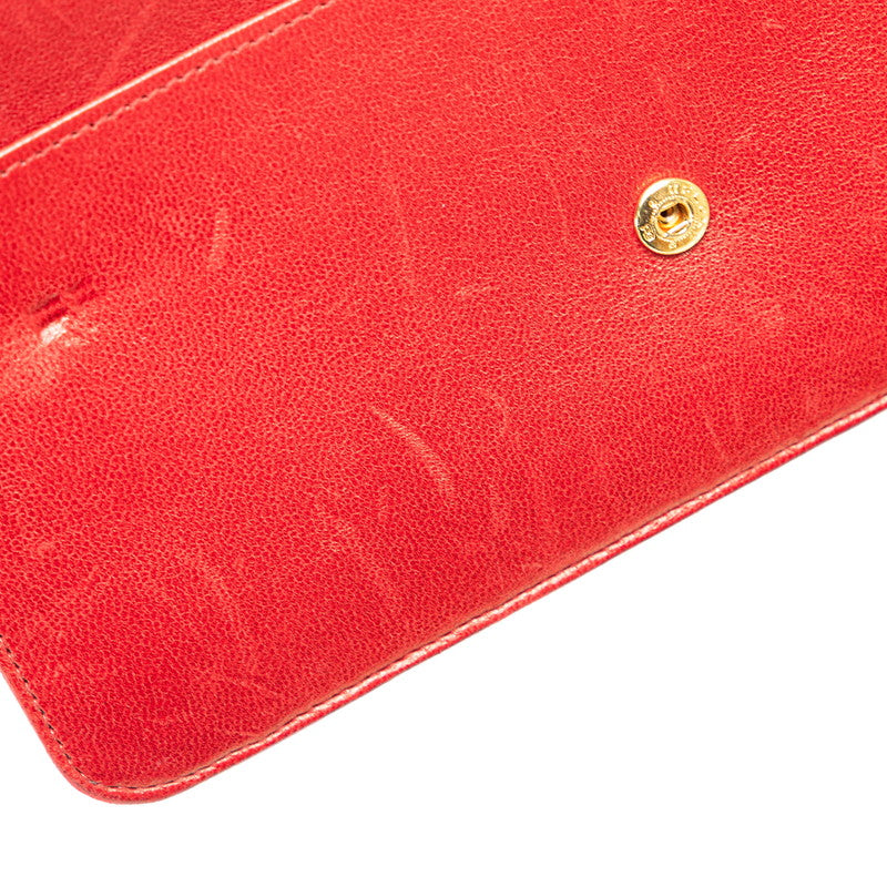 Chanel Coco Mark Leather Long Wallet