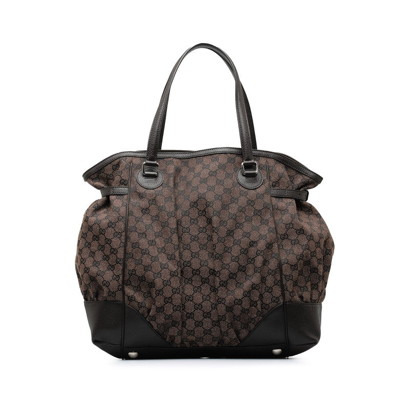 Luxury Gucci Trending 2025 GG Canvas Leather Tote Bag Brown