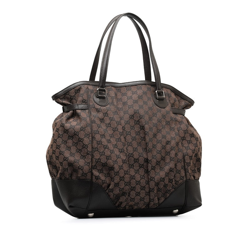 Luxury Gucci Trending 2025 GG Canvas Leather Tote Bag Brown
