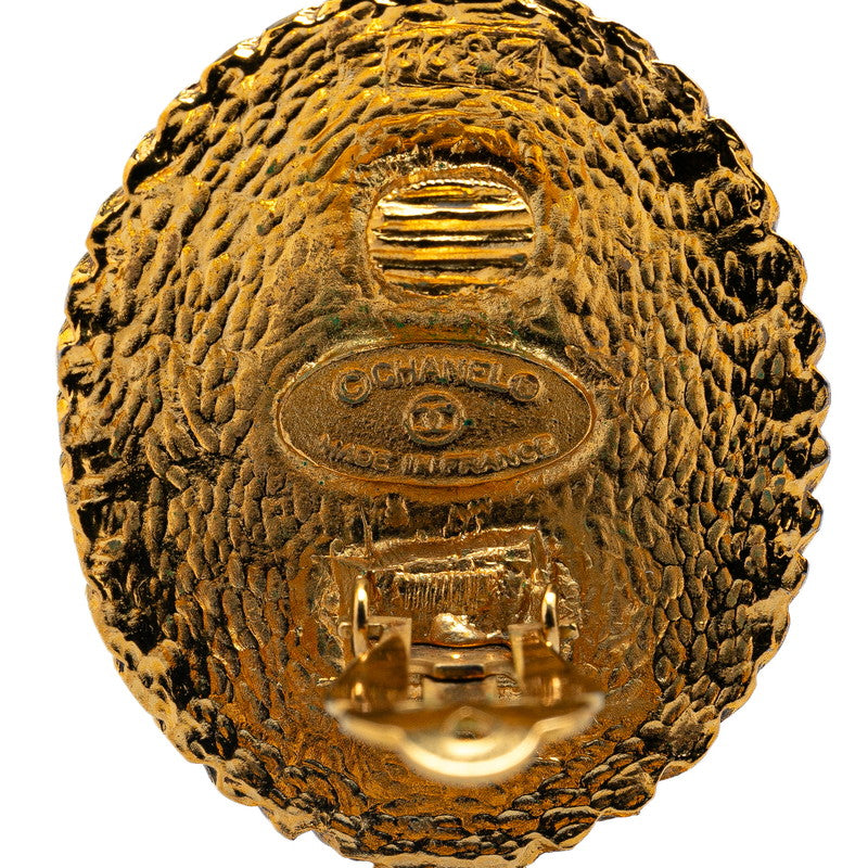 Chanel Horse Motif Earrings Gold