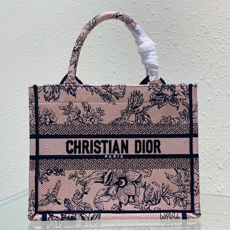 Luxury DiorSmall Book Tote 26.5cm Jardin Botanique Pink