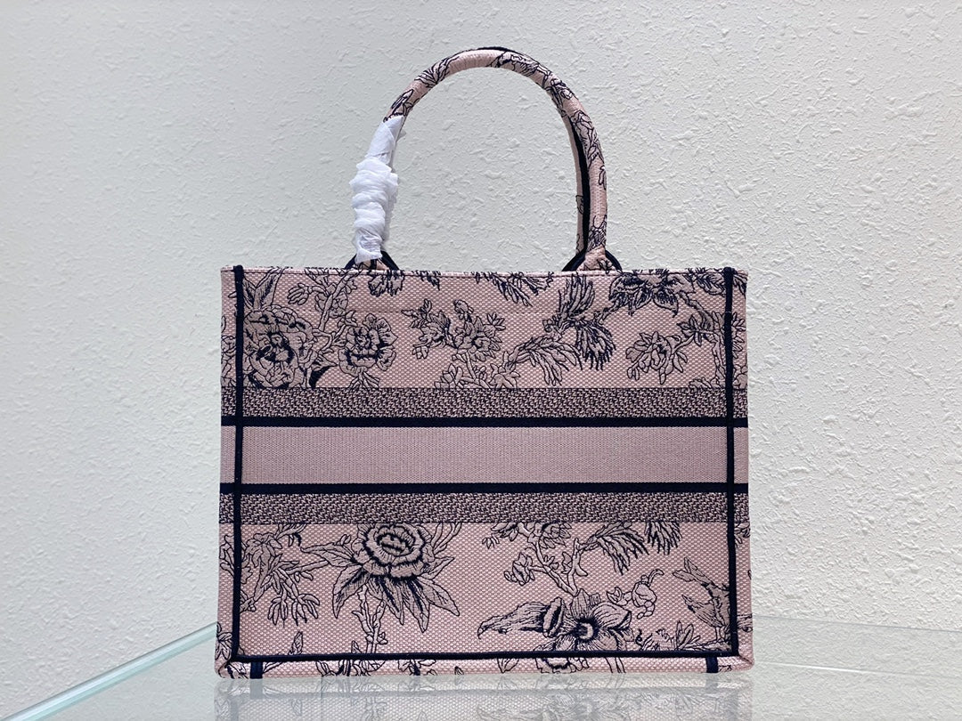 Luxury DiorMedium Book Tote 36cm Jardin Botanique Pink