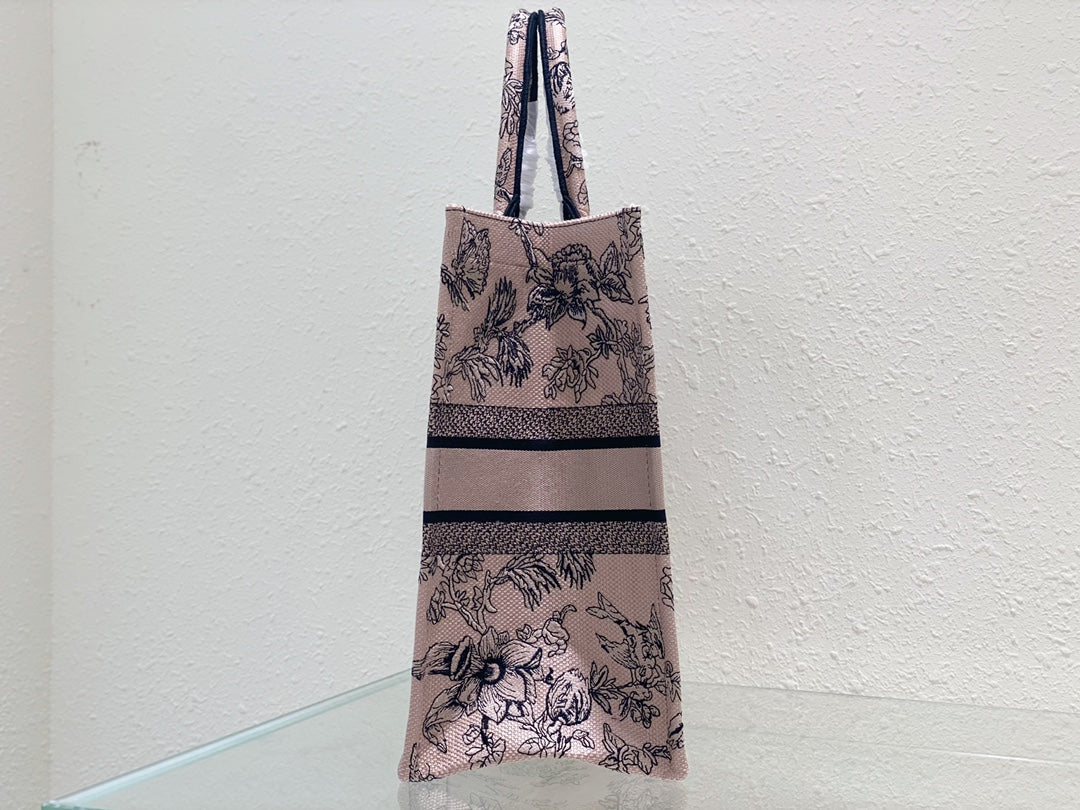 Luxury DiorLarge Book Tote 42cm Jardin Botanique Pink