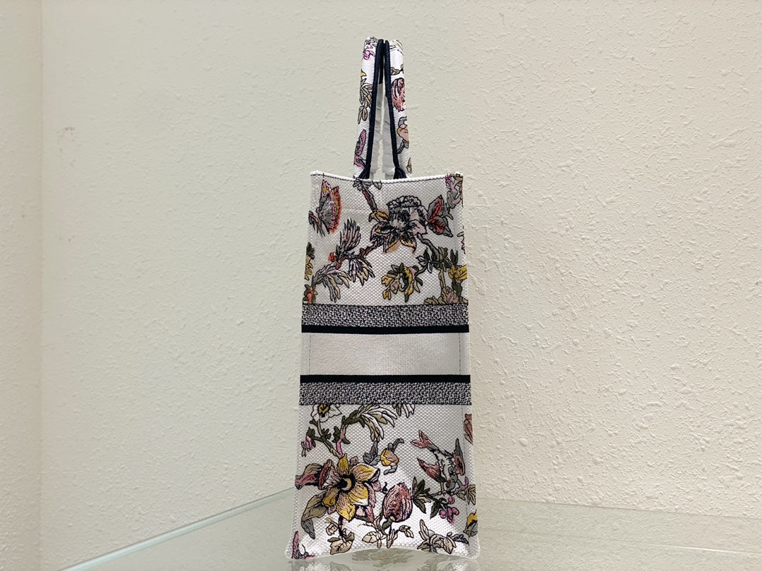 Luxury DiorLarge Book Tote 42cm Jardin Botanique White