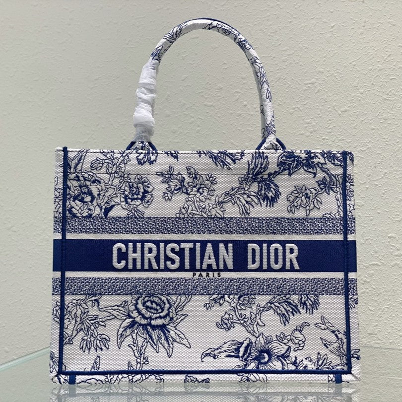 Luxury DiorMedium Book Tote 36cm Jardin Botanique Blue
