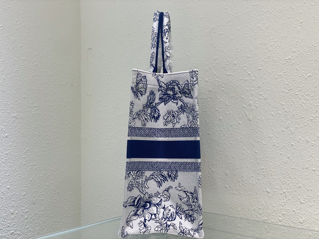 Luxury DiorLarge Book Tote 42cm Jardin Botanique Blue