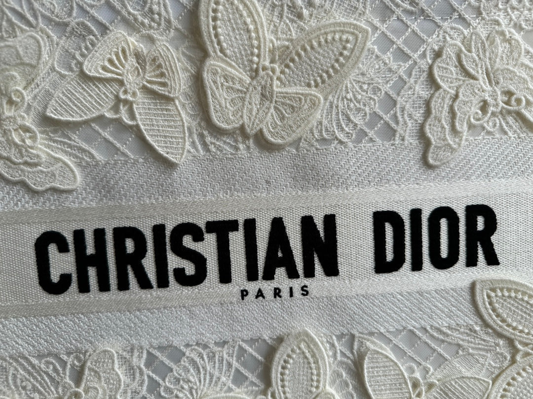 Luxury DiorMedium Book Tote 36cm Butterfly Zodiac White
