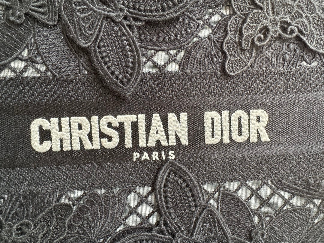 Luxury DiorSmall Book Tote 26.5cm Butterfly Zodiac Black