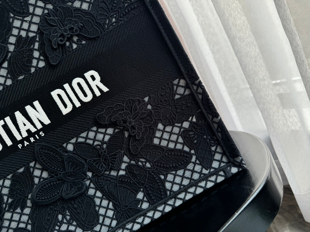 Luxury DiorLarge Book Tote 42cm Butterfly Zodiac Black