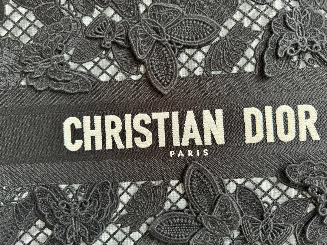 Luxury DiorLarge Book Tote 42cm Butterfly Zodiac Black