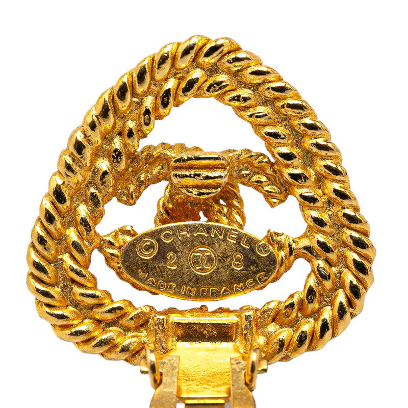 Chanel Vintage Chain Coco Mark Earrings Gold Plated