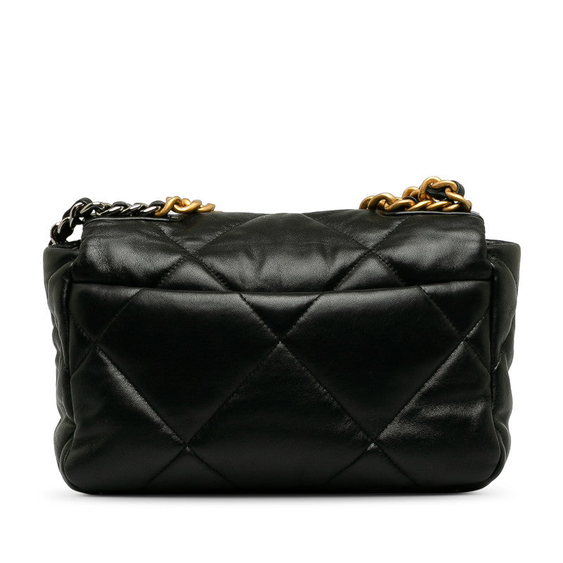 Chanel Matlasse Coco Mark Chain Shoulder Bag Black Lambskin