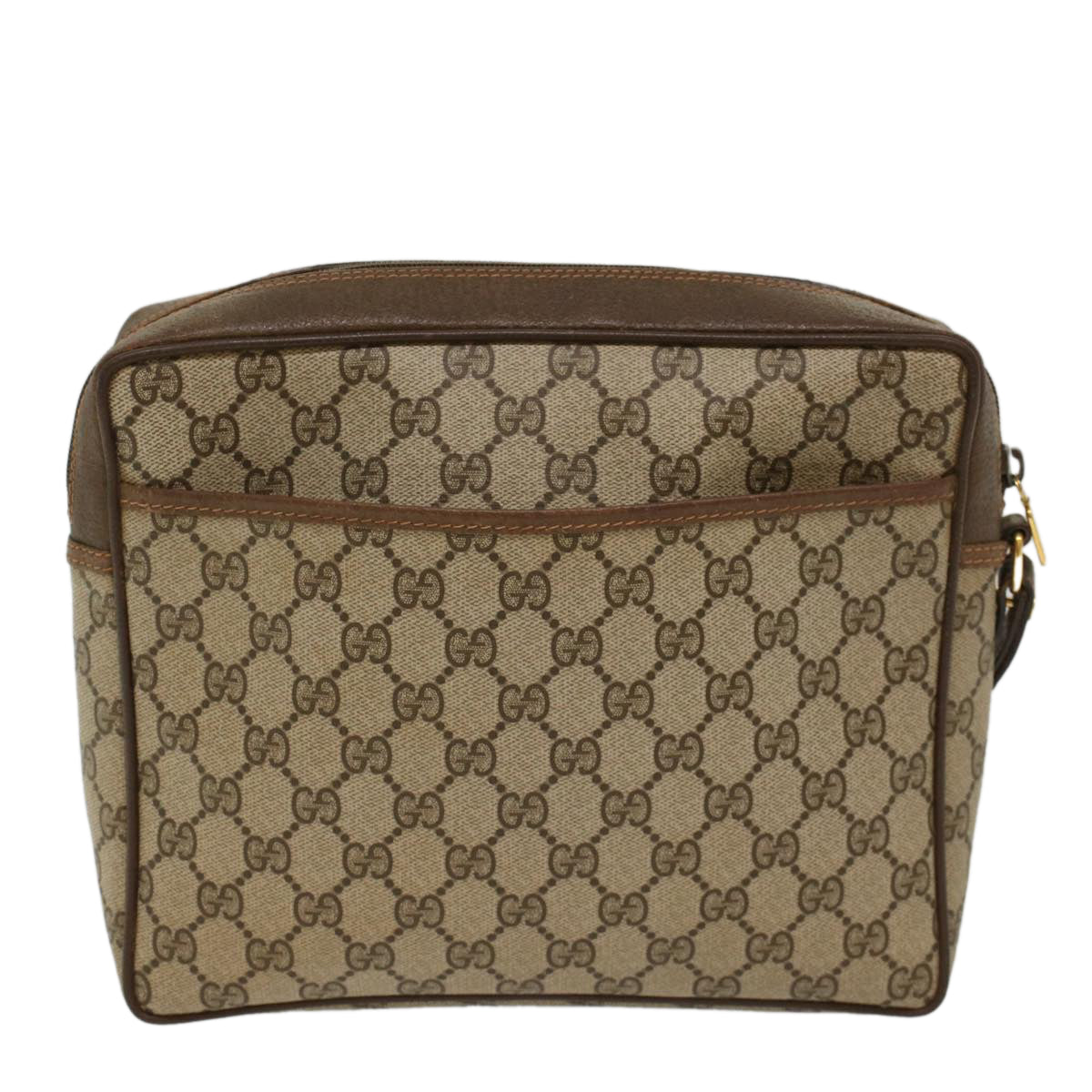 Luxury Gucci GG Canvas Clutch Bag PVC Leather Beige  yb355